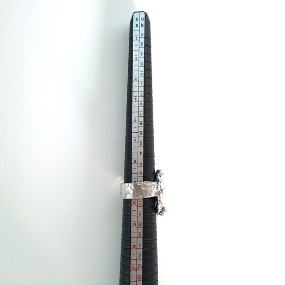 Unusual Bold Vintage 1960s Silver .500 Hammered Brutalist Statement Ring - Picture 14 of 14